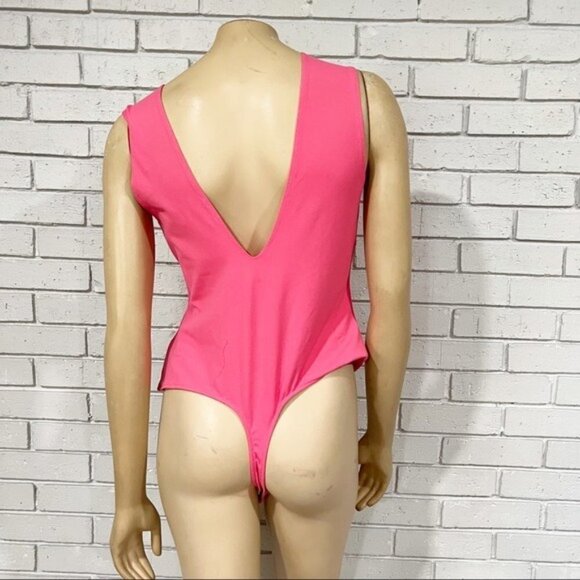 Free People Women’s Keep It Sleek Duo Festival Fuchsia Bodysuit - Size Large - Picture 9 of 10